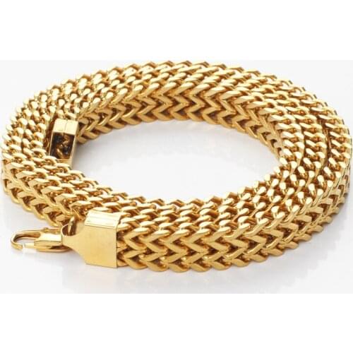 Mens Necklaces Chains Stainless Steel Gold Color Hip Hop Punk Necklace for Men Women O-chain Jewelry Accesories