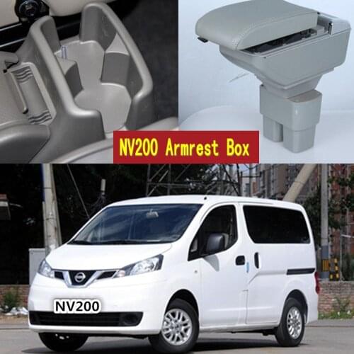 For Nissan NV200 armrest box central Store content box with cup holder ashtray USB NV200 armrests box