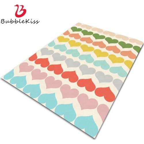 Bubble Kiss Color Carpets For Living Room Heart Pattern Customized Large Rugs Childrens Bedroom Floor Mat Fashion Anti Slip Pad