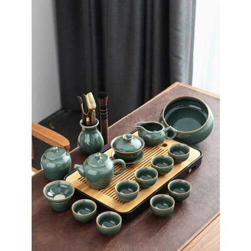 Luxury Tea Set Chinese Style Tea Bowl Home Ceramics Retro Porcelain Tea Pot Cup Set Teaware Office Tazze Da Tea Teaware DG50CJ
