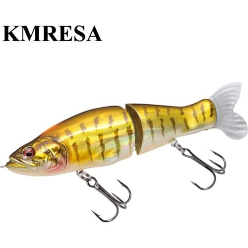 Top Fishing Lures 135mm 28g Jointed minnow Wobblers ABS Body with Soft Tail SwimBaits soft lure for pike and bass