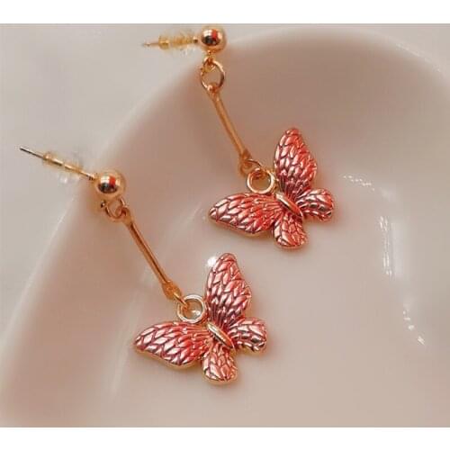 Butterfly pendant earrings