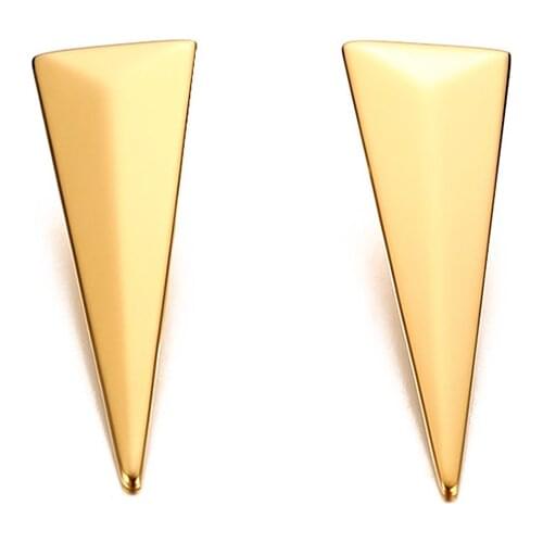 Fashion Stud Earrings For Women High Polished Gold Stainless Steel Wedding Jewelry Gifts Geometric Shape Simple&Elegant Earrings