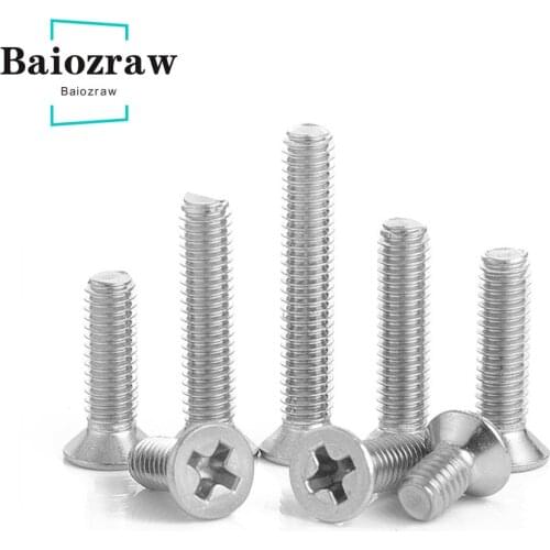 Countersunk Flat Head Screw M2 M2.5 M3 M4 M5 304 Stainless Steel Machine Screw 3D Printer Parts