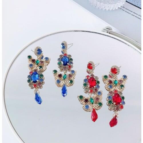 Crystal Dangle Earrings for Women Long Tassel Geometric Earrings Weddings Jewelry Accessories