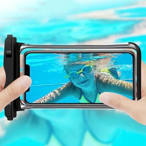 Full View Waterproof Case For Phone IP68 Transparent Dry Bag Swimming Pouch For 6.5 inch Mobile Phone Cases