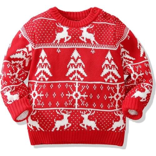 Christmas Elk Snowflake Baby Girls Boy Long Sleeve Knit Sweater Autumn Kids Girls Boy Pullover Sweaters Childrens Clothes