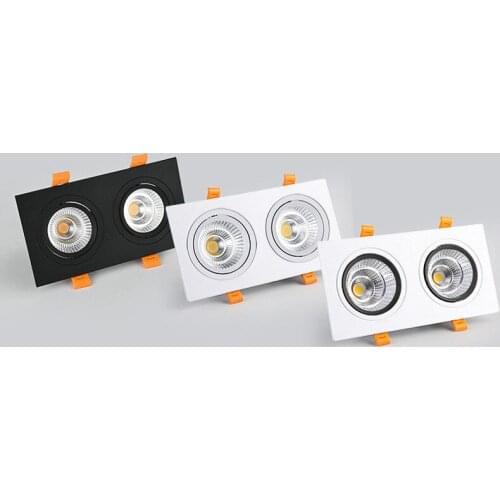 Dimmable high quality LED COB Spotlight Ceiling lamp AC85-265V 14W 18W 24W Aluminum recessed downlights square led panel light