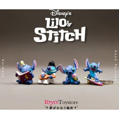 1Set/4Pieces 2-3cm Small size Stitch food game Mini Doll model ornament cartoon doll toy DIY DECORATION ORNAMENT