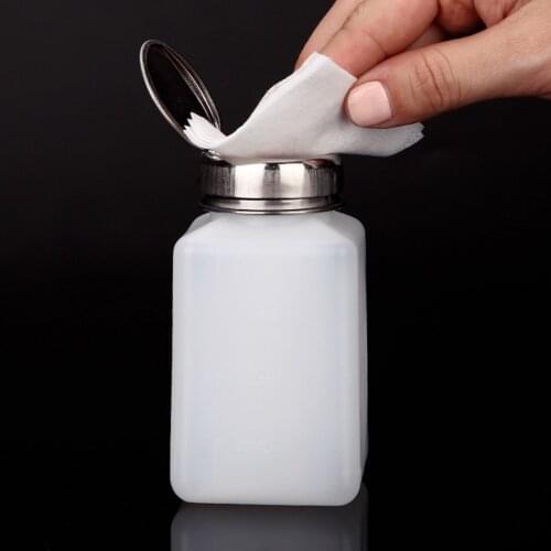 1PC Empty Pump Liquid Alcohol Press Nail Polish Remover Cleaner Bottle Dispenser Make Up Refillable Container