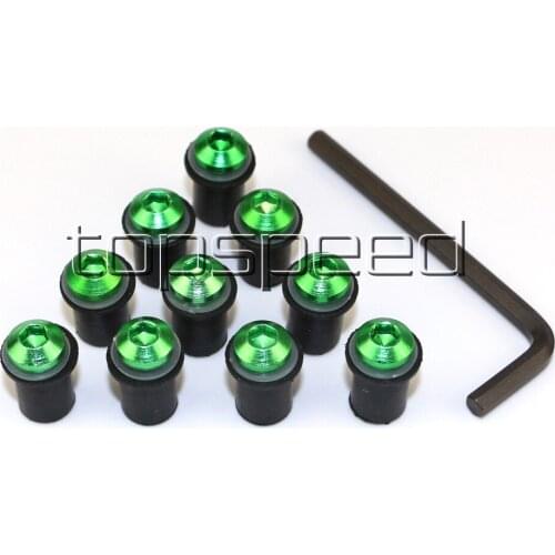 10 PCS Green Motorcycle Windshield Windscreen Screws Bolts