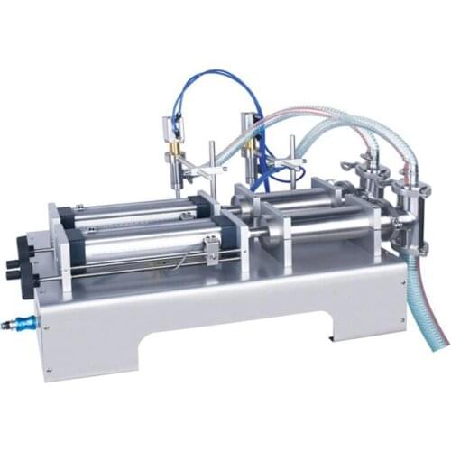 110V 220V Double-Head Liquid Juice Oil Drinking Filling Machine Semi Automatic Pneumatic Piston Filling Machine