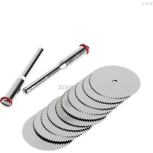 12PCS/SET Wood Saw Blade Disc + 2 x Rod Dremel Rotary Cutting Tool 10 x 25mm Drop Shipping Support M12 dropship