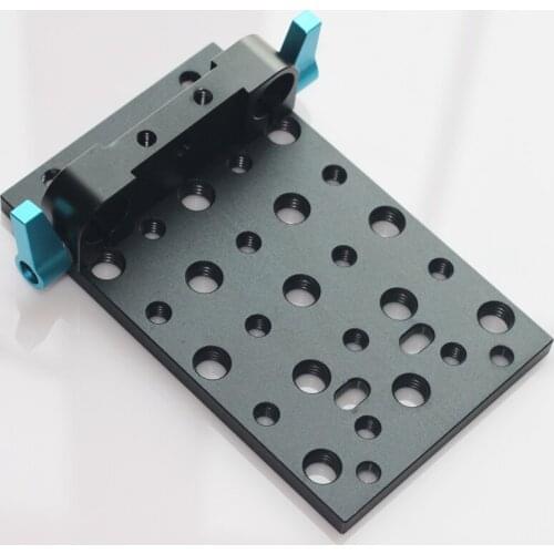 15mm Rod Clamp Rail Block + 1/4" 3/8" Cheese Plate Mount fr Support DSLR Rig V2