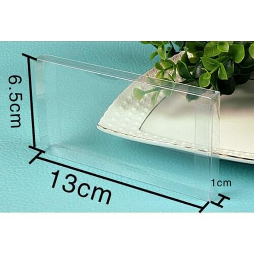 20pcs 1*6.5*13cm Wedding PVC Box Clear Gift Craft Cosmetic Display Box Small Jewelry Packing Holder Transparent Plastic Box