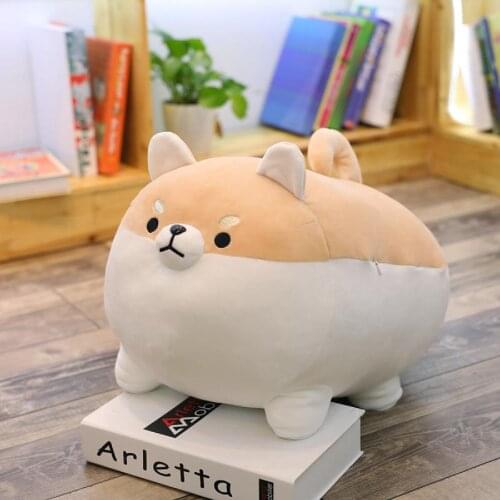 2020 New Creative 40cm/50cm Plush Toy Down Cotton Big Fat Shiba Inu Corgi Pillow Cartoon Cute Siesta Long Pillow