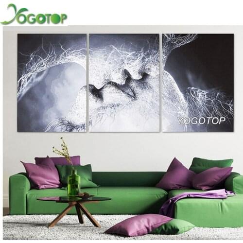 3 pcs set Diamond Embroidery love kiss diy diamond psinting Cross Stitch Full Square drill mosaic puzzle wedding decor ML1279