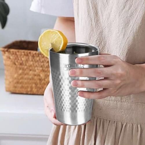 304 Double Wall Thicked Stainless Steel Coffee Mug Anti-hot Japanese Beer Tea Cup Restaurant Home Drinkware