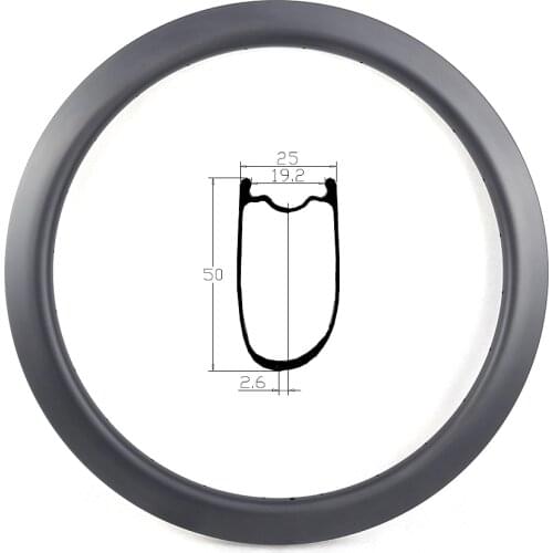 435g Asymmetric road bike clincher rim 50mm x 25mm 700C carbon disc wheel cyclocross 25mm 38mm Tubeless 20h 24h 28h 32h 36h