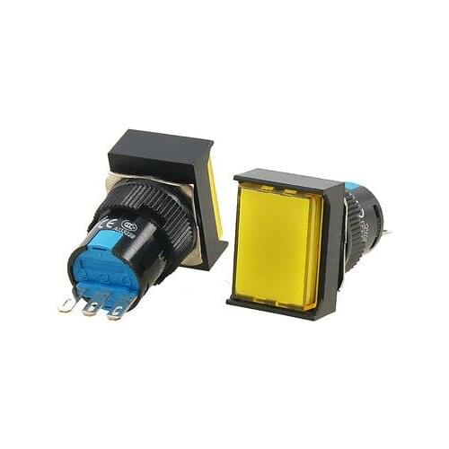 AC 250V 5A 1NO 1NC SPDT Momentary Yellow Push Button Switch Control