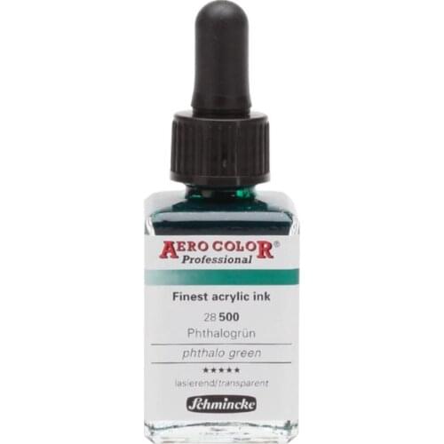 Schmincke Aero Color Acrylic Ink 28 ml 500 Phthalo Green