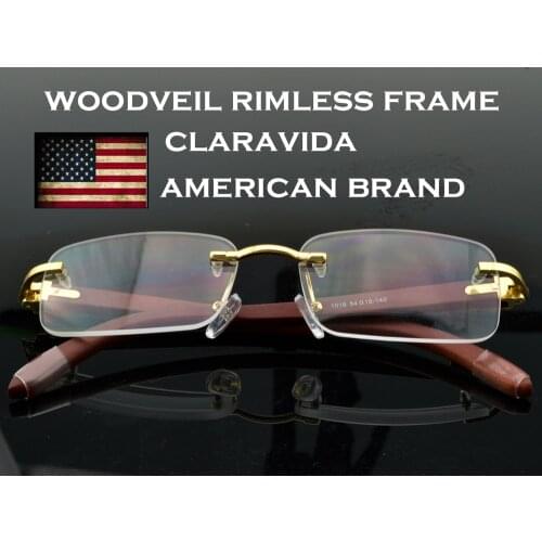 Diamont Cutting Blu Light Blocking Rimless Reading Glasses High Quality with PU Case America Brand for Gentlemen +0.75~+4.0