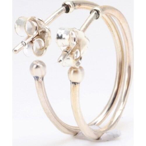 Authentic 925 Sterling Silver Pan Earring New Versatile Earrings For Women Wedding Gift Fashion Jewelry