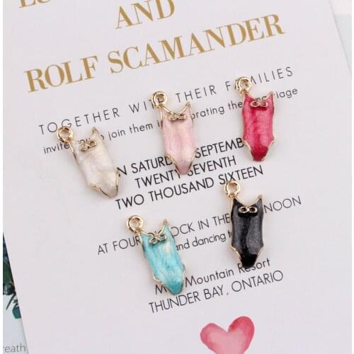 Free Shipping 50PCS 10*23MM Glitter Enamel Alloy Charms Gold Tone Fashoin Sxey Women Underwear Swimwear Smalls Pendant Charm