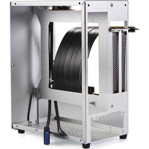 B07 Mini ITX Computer Case independent Graphics Chassis Wall-Mount Riser Cable Included AluminumCooling HTPC Case