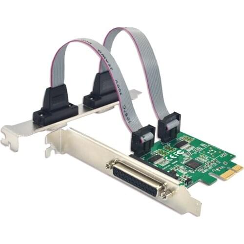 Add On Cards RS 232 Adapter PCI Express 1x Computer Components PCIE X1 PCI-E PCIE Card Desktop PC Accessorie 2 Serial + Parallel