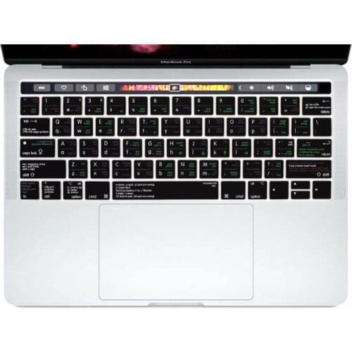 VIM VI Functional Shortcut Keyboard Cover Skin Protector For Macbook Pro 13 Retina With Touch bar A1706 Pro 15 A1707 2016