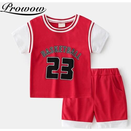 Prowow Basketball Jersey Boy Clothes Sport Childrens Tracksuits Set Summer Toddler Baby Boy Clothing Breathable Teens Outfits