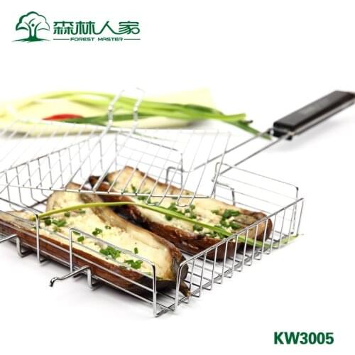 Barbecue tool outdoor BBQ net clamp large stainless steel roasting corn meat ourdoor picnic BBQ food grill wire meshes lip