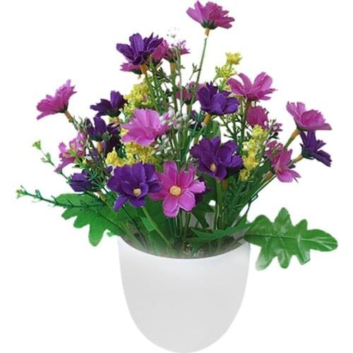 Artificial Flowers Bright Color Lifelike Chrysanthemum Fake Plants Potted Plants Home Decorations