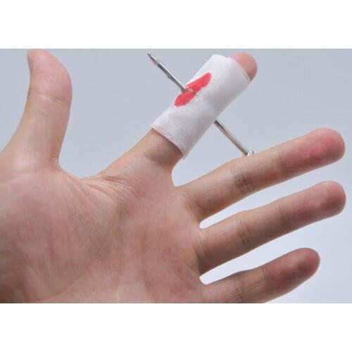 Prank Fake Nail Through Finger Trick Magic April Fool Horror Blood Spike Halloween Joke Gift Funny Prank Tricky Toy