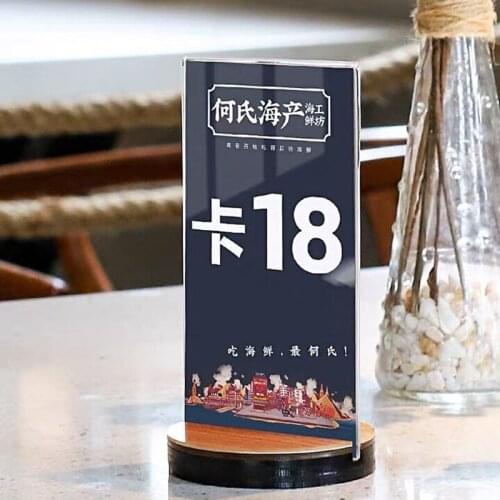 Quality Clear Acrylic Sign Holder Acrylic T Shape Table Top Display Stand, Double Sided, Bottom Load, Menu Ad Frame