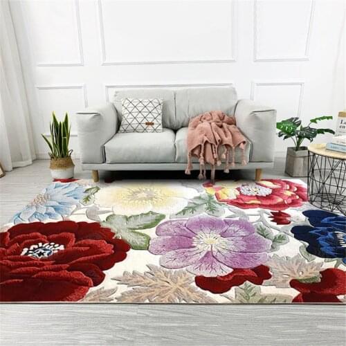 American Style Vintage Carpet 3D Big Flower Rugs for Bedrooms Living Room Hallway Mat for Home Long Carpet for Kitchen