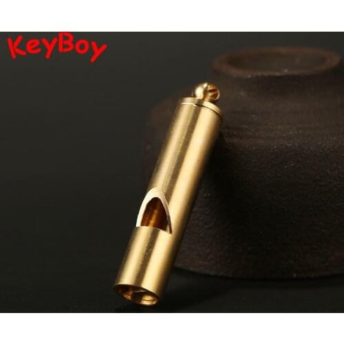 Brass Outdoor Survival Whistle Key Chain Rings Pendant Army Fan Supplies Vintage Referee Copper Whistle Keychain Charms Ornament