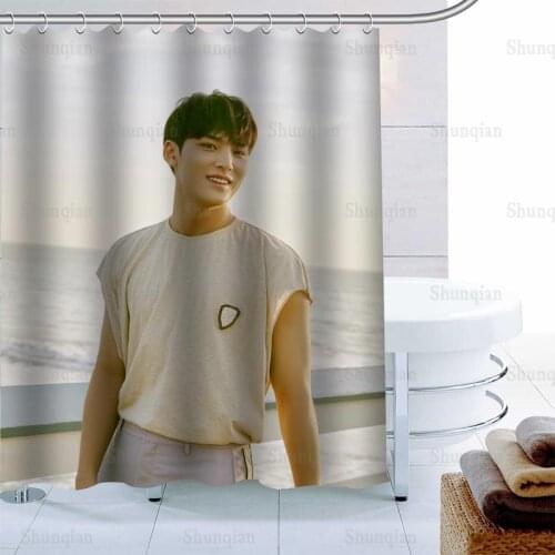 MINGYU Seventeen Shower Curtain Palm Decor Waterproof Polyester Fabric Bath Curtain 180X180cm Eco-friendly Bathroom Curtain 0512