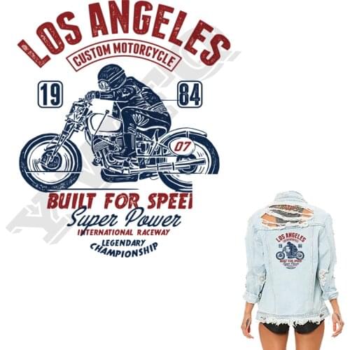 Motorcycle Iron On Patches Washable Clothing Deco Badges Diy Accessory Heat Transfer New Design Applique Hip Hop