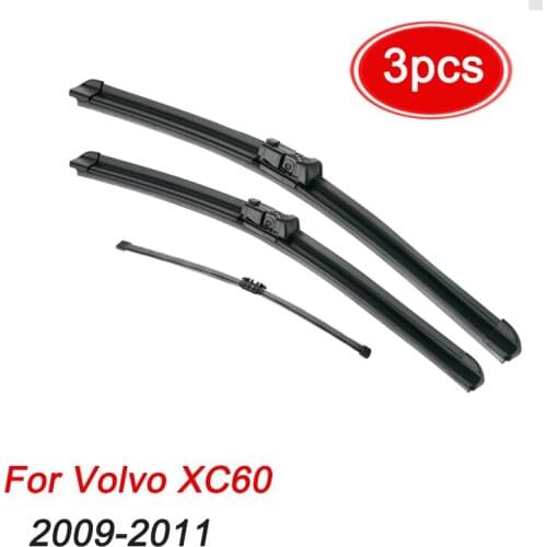 MIDOON Wiper Front & Rear Wiper Blades Set For Volvo XC60 2009 2010 2011 Windshield Windscreen Window 26"+20"+15"