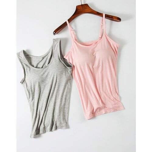 Chest pad sling vest female modals chest one slim casual home yoga bottoming