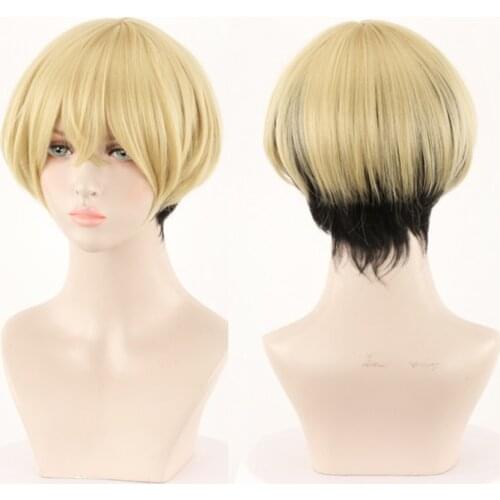 Tokyo Revengers Chifuyu Matsuno Cosplay Wig Short Heat Resistant Synthetic Hair Men Women Carnival Party Wigs + Wig Cap