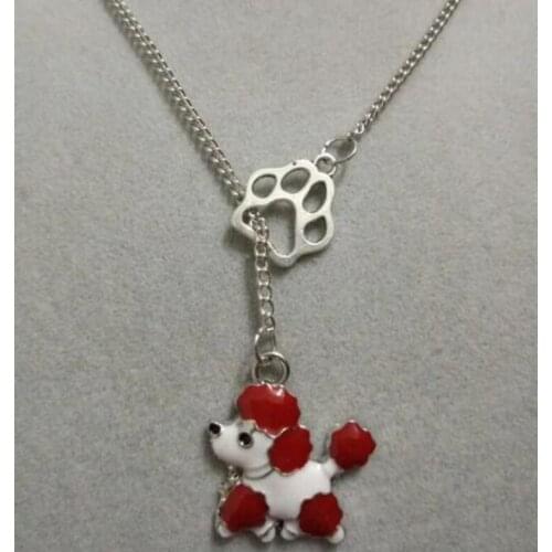 Mixed Color Drip Enamel Dog Paw Prints Cute Dog Charms Pendants Necklace Fashion Vintage lucky Jewelry Gift