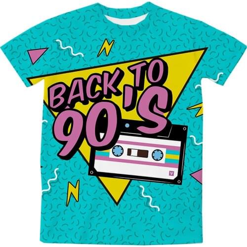 REAL American US SIZE Back to the 90s. Cool Kids Era Custom Made Sublimation Print Mens Clothing Top T-Shirt