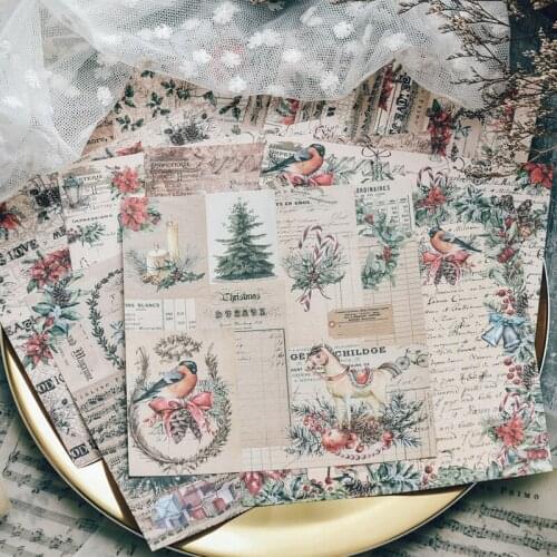 Christmas Series Card Paper Junk Journal Backing Material Decorative Paper Large Size Old Page Background Paper