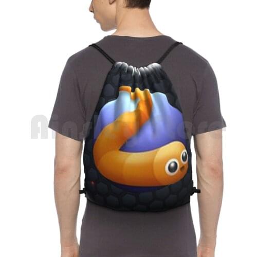 Slither.Io Backpack Drawstring Bag Riding Climbing Gym Bag Snakeio Snake Io Game Snakio Game Slither Io Slitherio Game Like