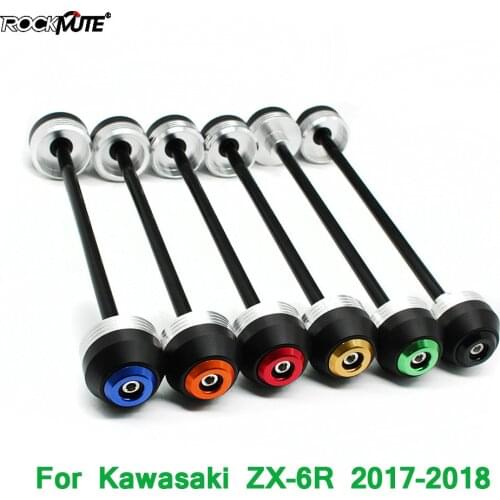 Motorcycle POM Axle Fork Crash Sliders Front Wheel Protector Circle Decoration For Kawasaki ZX-6R ZX6R 2017-2018
