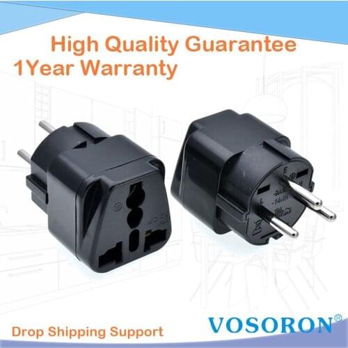 Universal Black Copper 10A 250V EU US UK AU Japan Swiss Germany France To Israel Egypt Pakistan Adapter Plug Type H Plug