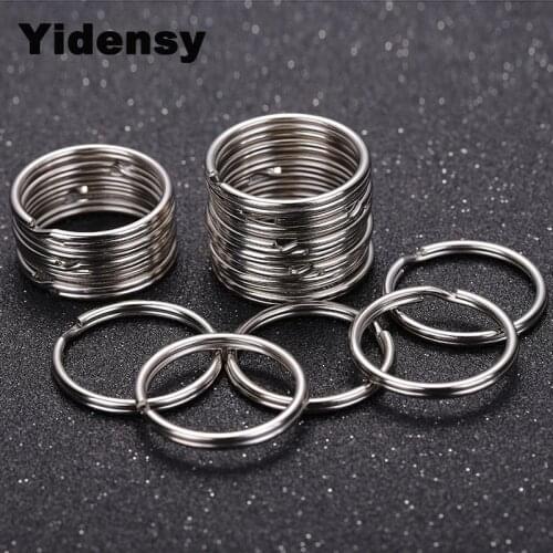 Yidensy 50pcs Round Double Loop Jump Rings & Split Rings Keyrings 25mm Fits DIY Handmade Key Chain Jewelry Accessories